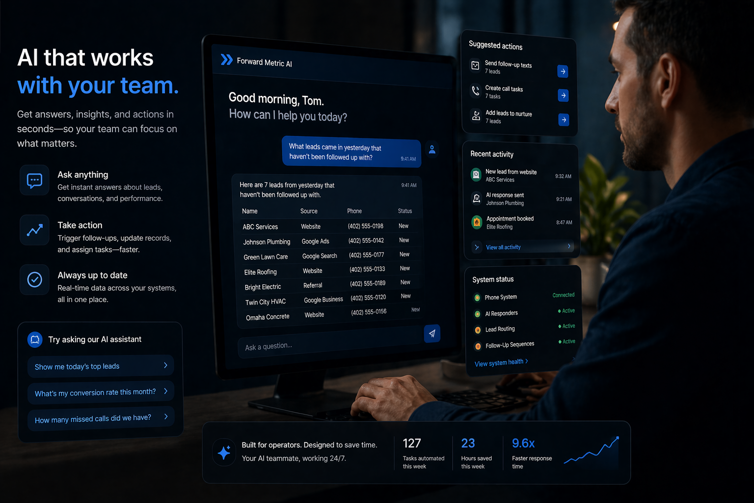 AI internal tool interface for business drafting and research